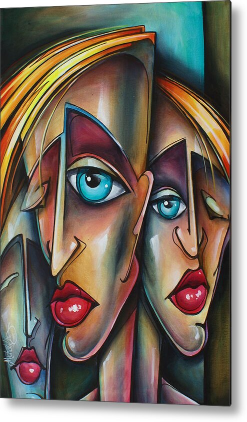 Portrait Metal Print featuring the painting Untitled #5 by Michael Lang