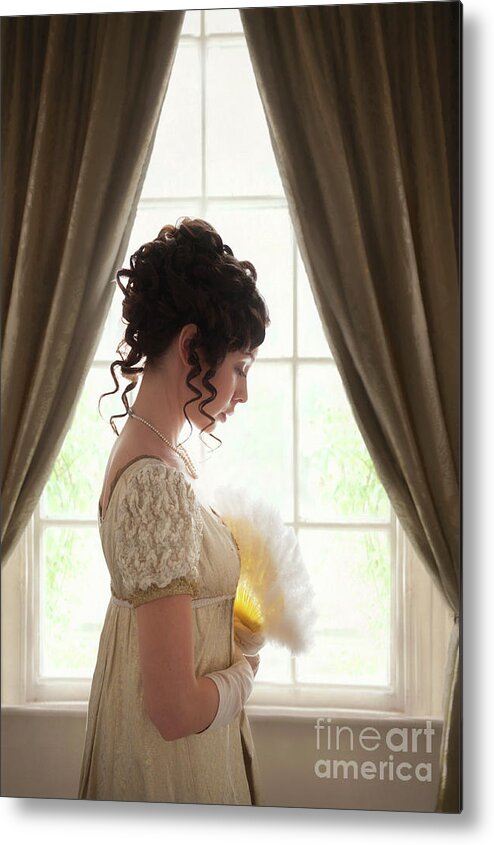 Regency Metal Print featuring the photograph Regency Woman At The Window #6 by Lee Avison