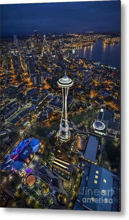 Seattle Metal Print featuring the photograph A birds-eye view of Seattle by Roman Kurywczak