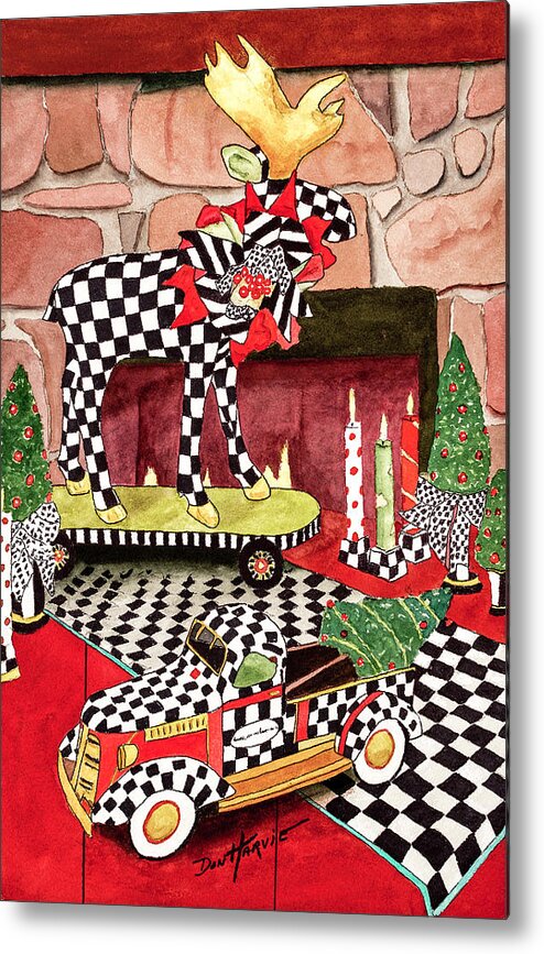 Don Metal Print featuring the painting A Courtly Check Christmas by Don Harvie