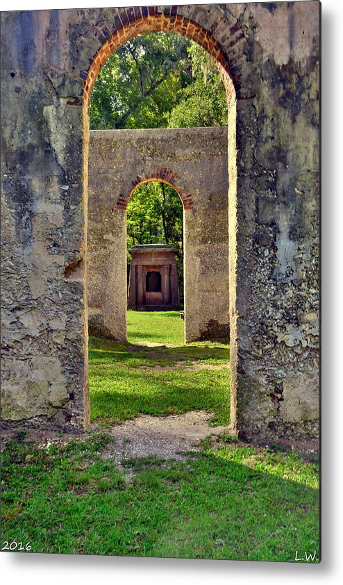 A Look Through Chapel Of Ease St. Helena Island Beaufort Sc Metal Print featuring the photograph A Look Through Chapel Of Ease St. Helena Island Beaufort SC by Lisa Wooten