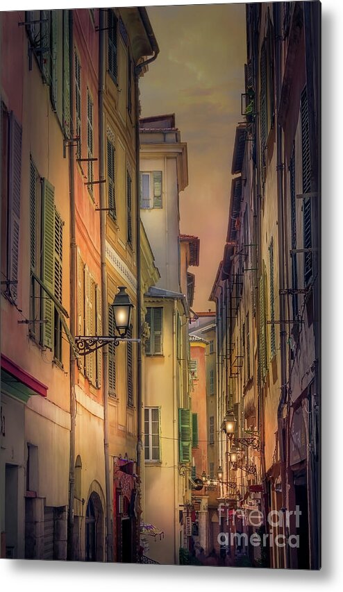 Cote D'azur Metal Print featuring the photograph A Narrow Alley In Old Town Nice, France by Liesl Walsh