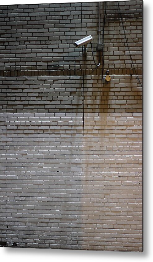 Cctv Metal Print featuring the photograph A Wall To Watch by Kreddible Trout