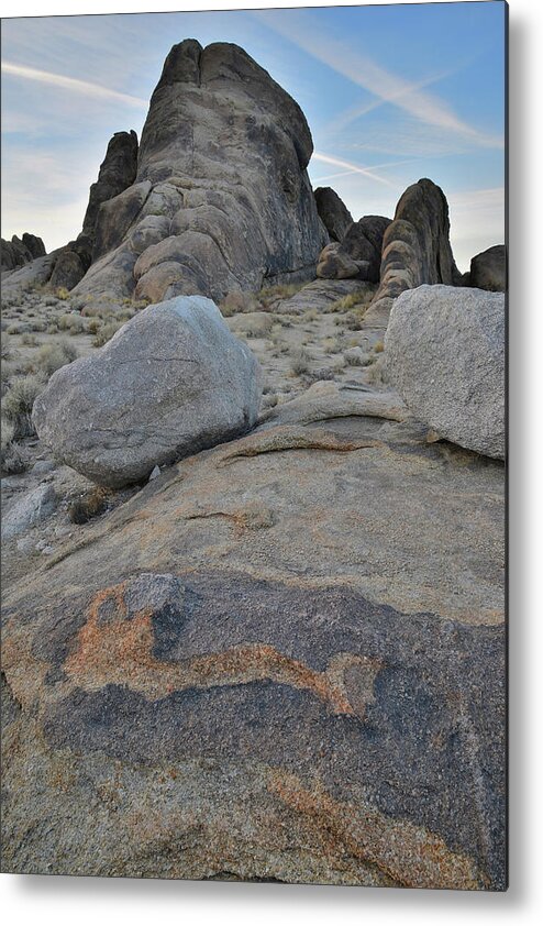 Alabama Hills Metal Print featuring the photograph Alabama Hills Boulders at Dusk by Ray Mathis