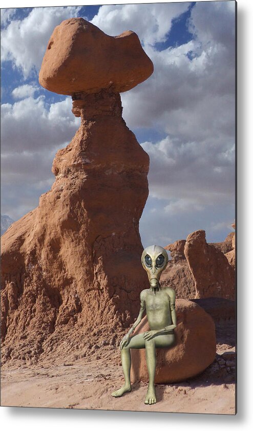 Aliens Metal Print featuring the photograph Alien Vacation - Goblin State Park Utah by Mike McGlothlen