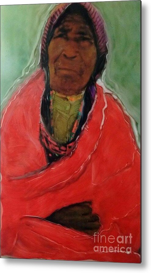 Global Wise Woman Elders Spirituality Aboriginal Cultural Metal Print featuring the painting Amazing Grace by FeatherStone Studio Julie A Miller
