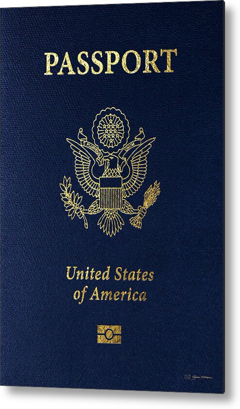 “passports” Collection Serge Averbukh Metal Print featuring the digital art American Passport Cover by Serge Averbukh
