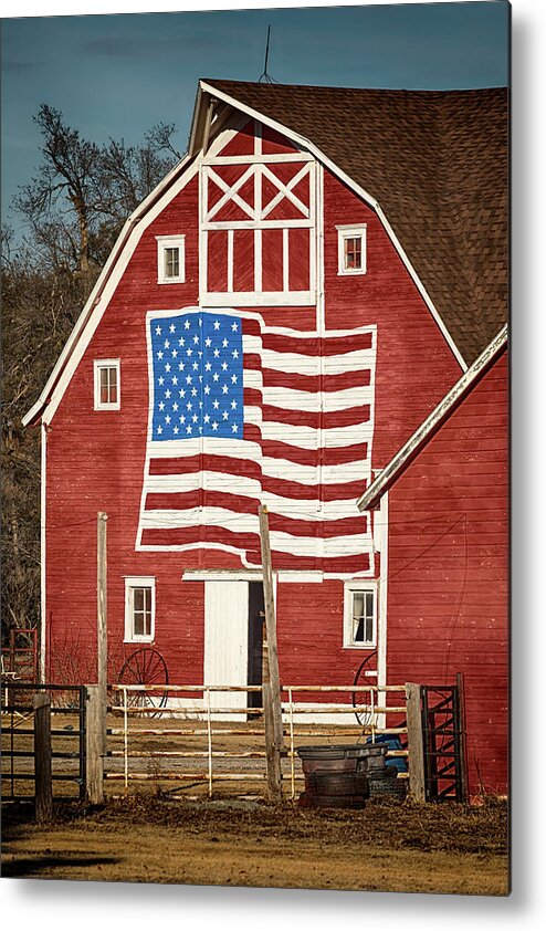 Barn Metal Print featuring the photograph American Pride by Susan Rissi Tregoning