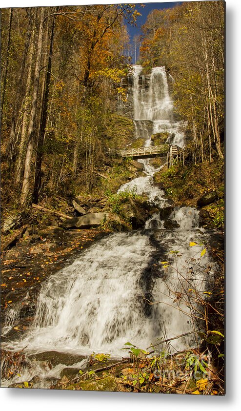 Amicola Falls Metal Print featuring the photograph Amicola Falls gushing by Barbara Bowen