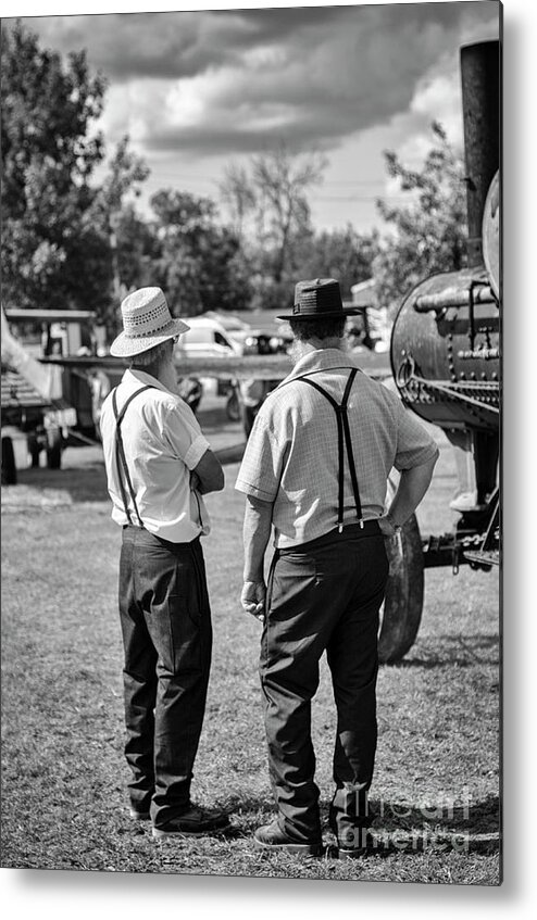 Amish Metal Print featuring the photograph Old Fashioned Conversation by Tamara Becker