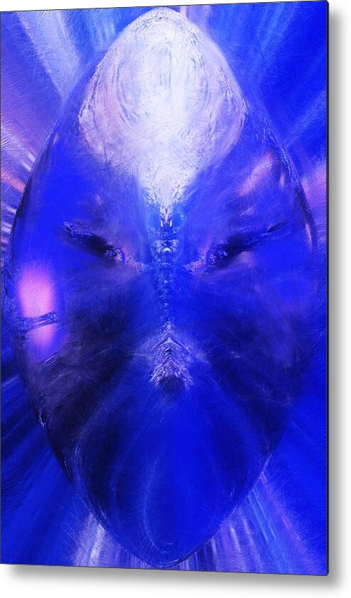 Digital Painting Metal Print featuring the digital art An alien Visage by David Lane