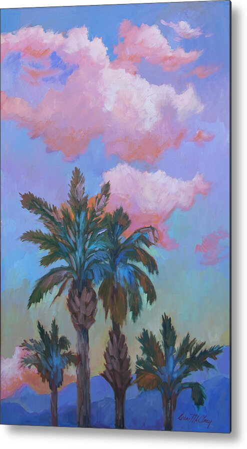 Desert Metal Print featuring the painting Angel Clouds and Palms by Diane McClary