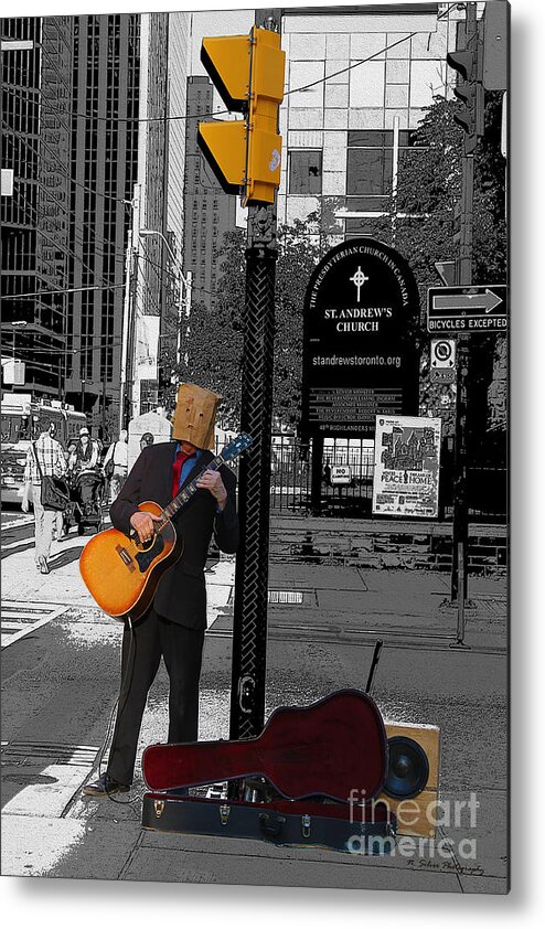 Busker Metal Print featuring the photograph Anonymous Guitar Player by Nina Silver