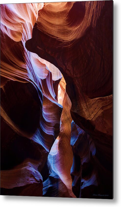 Antelope Canyon Metal Print featuring the photograph Antelope Canyon Squeeze by Peter Kennett