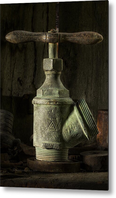 Brass Metal Print featuring the photograph Antique Brass T Valve by Fred Denner