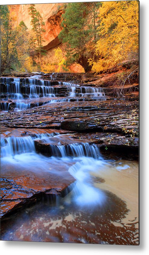 Zion Metal Print featuring the photograph Archangel fall in Zion national park by Pierre Leclerc Photography