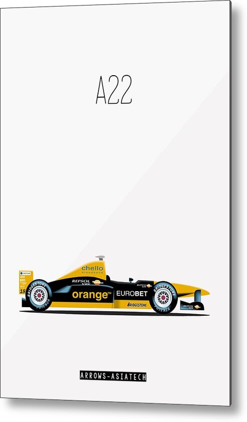 Formula 1 Metal Print featuring the painting Arrows Asiatech A22 F1 Poster by Beautify My Walls