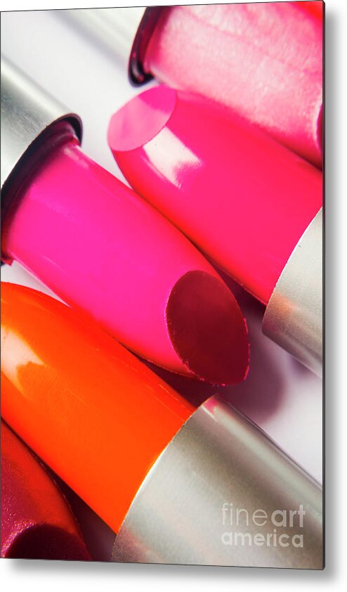 Glamour Metal Print featuring the photograph Art of beauty products by Jorgo Photography