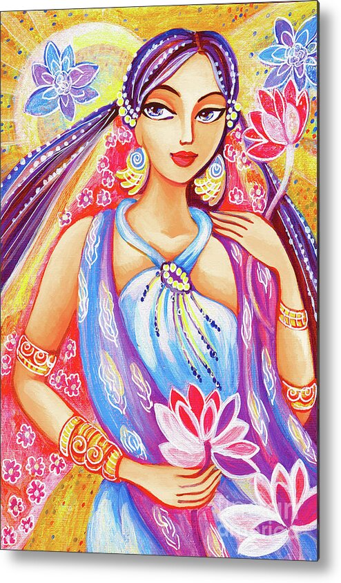 Beautiful Woman Metal Print featuring the painting Arundhati by Eva Campbell