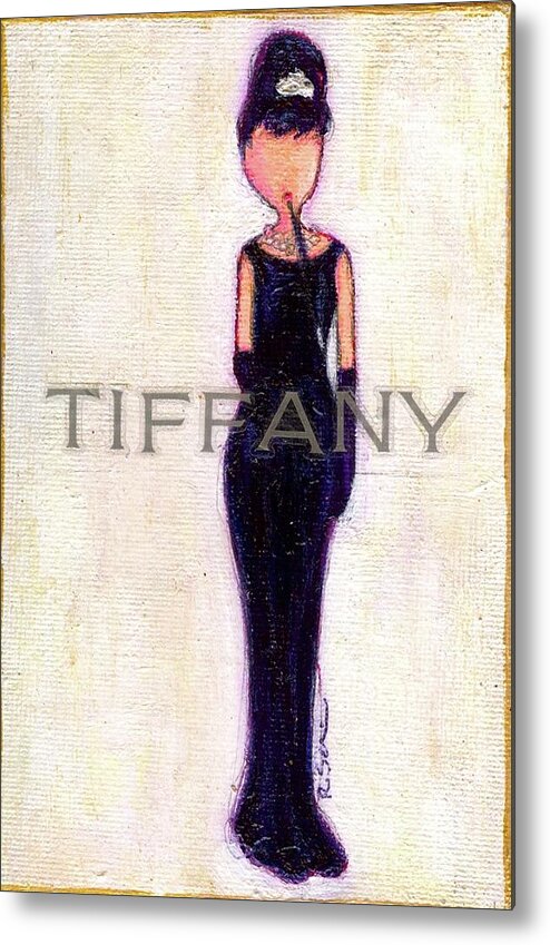 Girl Metal Print featuring the painting At Tiffany's by Ricky Sencion