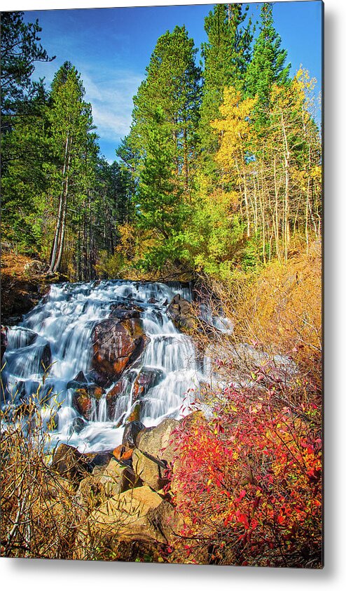 High Sierras Metal Print featuring the photograph Autumn Cascades in the Sierra by Lynn Bauer