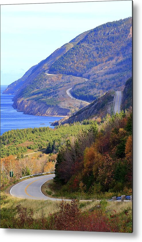 Canada Metal Print featuring the photograph Autumn color on the Cabot Trail, Cape Breton, Canada by Gary Corbett