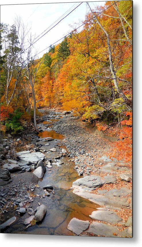 Autumn Creek Metal Print featuring the painting Autumn creek 5 by Jeelan Clark