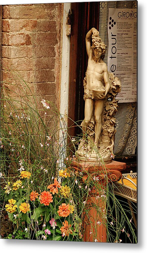 Italy Metal Print featuring the photograph Bacchus Beckons Come In by Vicki Hone Smith