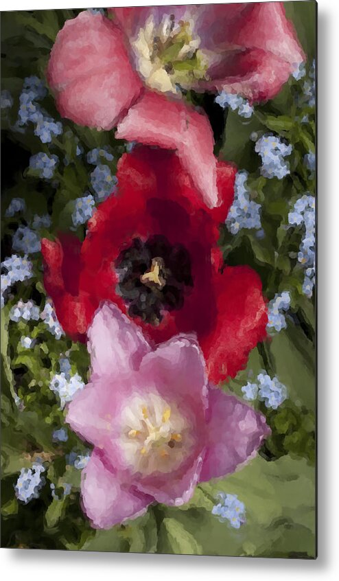 Flowers Metal Print featuring the painting Backyard Arangement by Jim Proctor