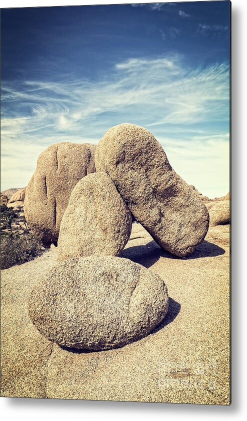 California Metal Print featuring the photograph Balanced Boulders in Joshua Tree National Park by Bryan Mullennix