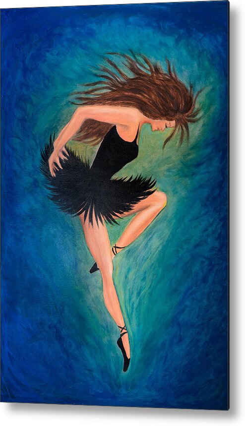 Ballerina Metal Print featuring the painting Ballerina Dancer by Lilia S