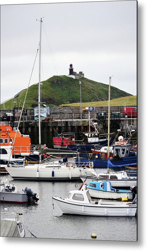 Travelpixpro Ireland Metal Print featuring the photograph Ballycotton Ireland Marina Harbor Boats and Lighthouse County Cork by Shawn O'Brien