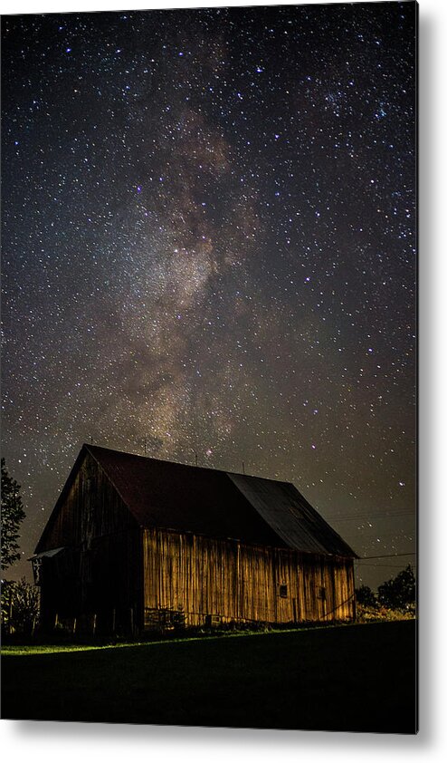 Barn Metal Print featuring the photograph Barn and Milky Way Close-up by Tim Kirchoff