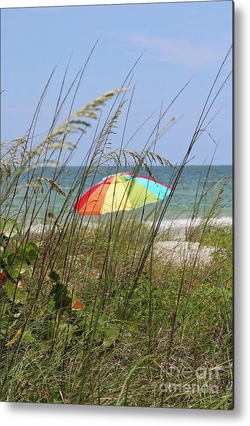 Beach Umbrella Metal Print featuring the photograph Beach Umbrella by Carol Groenen