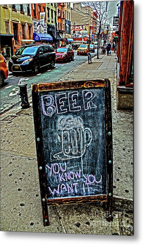 Beer Metal Print featuring the photograph Beer Sign by Sandy Moulder