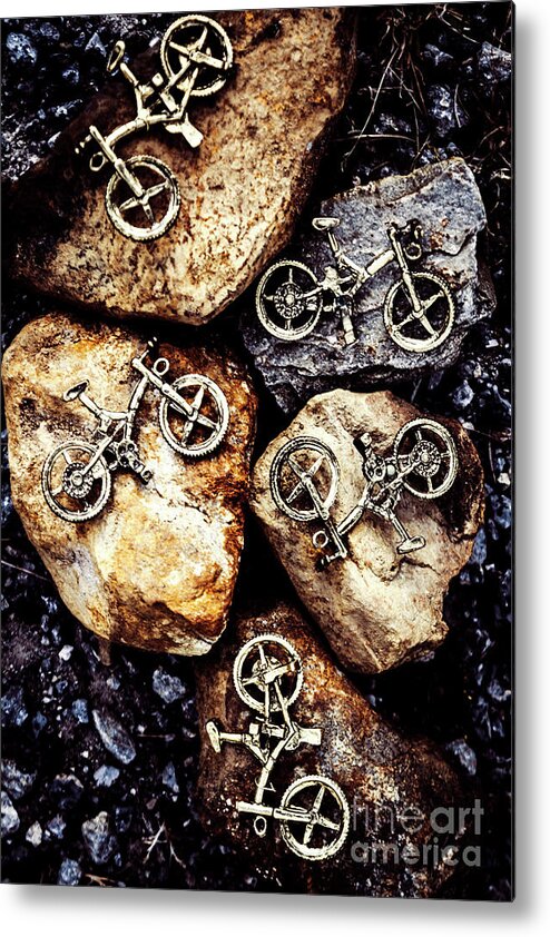 Mountain Metal Print featuring the photograph Biking trail scene by Jorgo Photography