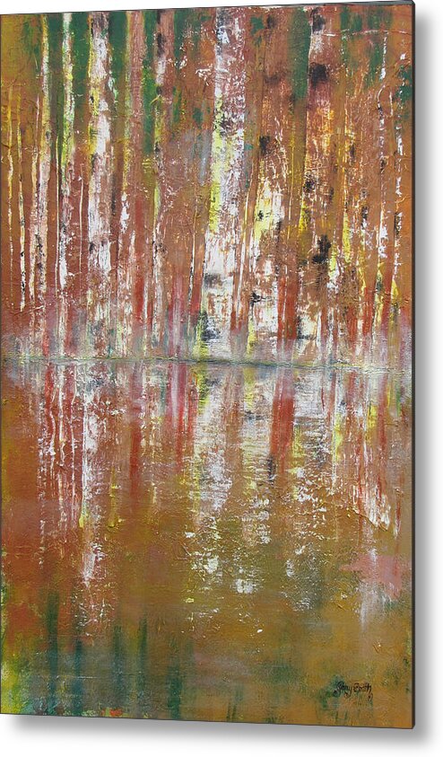 Birch Metal Print featuring the painting Birch In Abstract by Gary Smith