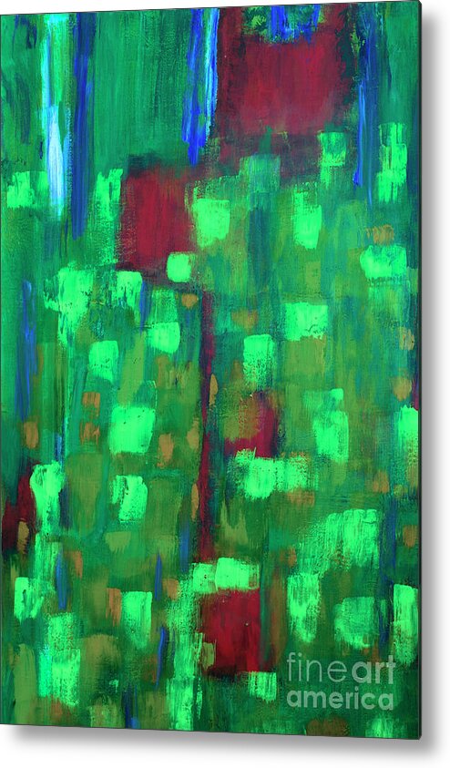 Abstract Metal Print featuring the painting Blue Note by Catalina Walker