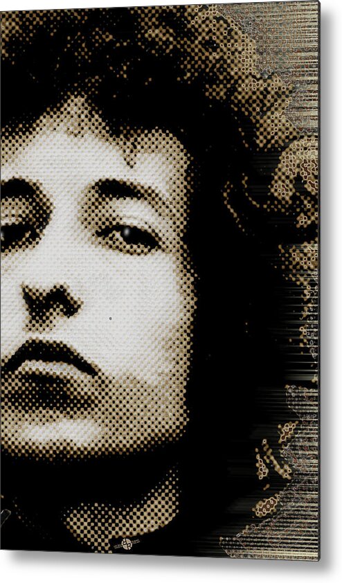 Bob Dylan Metal Print featuring the painting Bob Dylan 4 Vertical by Tony Rubino