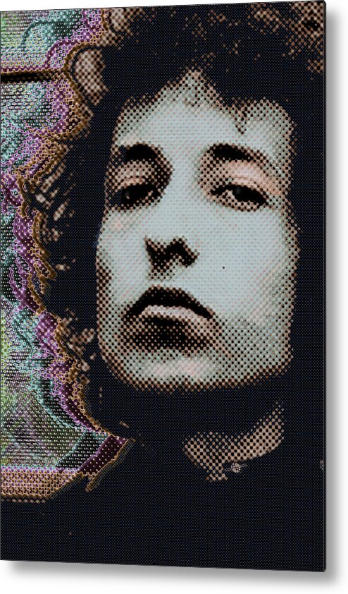 Bob Dylan Metal Print featuring the painting Bob Dylan 6 Vertical 2 by Tony Rubino