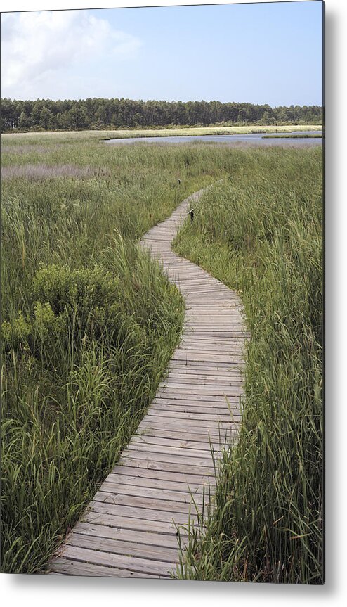 Bodie Island Metal Print featuring the photograph Bodie Island Boardwalk in the Outer Banks of North Carolina by William Kuta