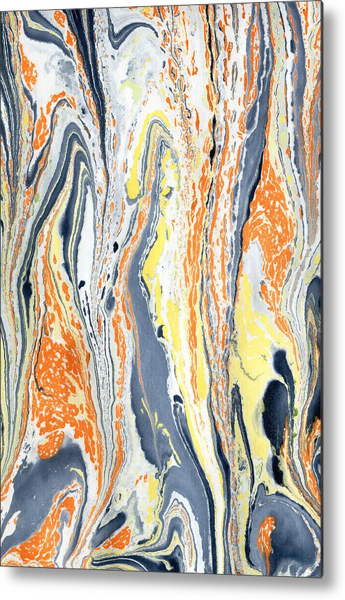 Bloiling Lava Metal Print featuring the painting Boiling Lava by Menega Sabidussi