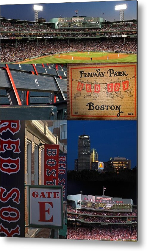 Red Sox Metal Print featuring the photograph Boston Red Sox and Fenway Park Collage by Juergen Roth