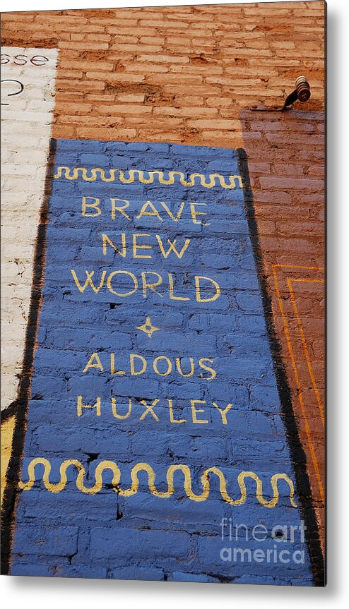 Urban Metal Print featuring the photograph Brave New World - Aldous Huxley Mural by Steven Milner
