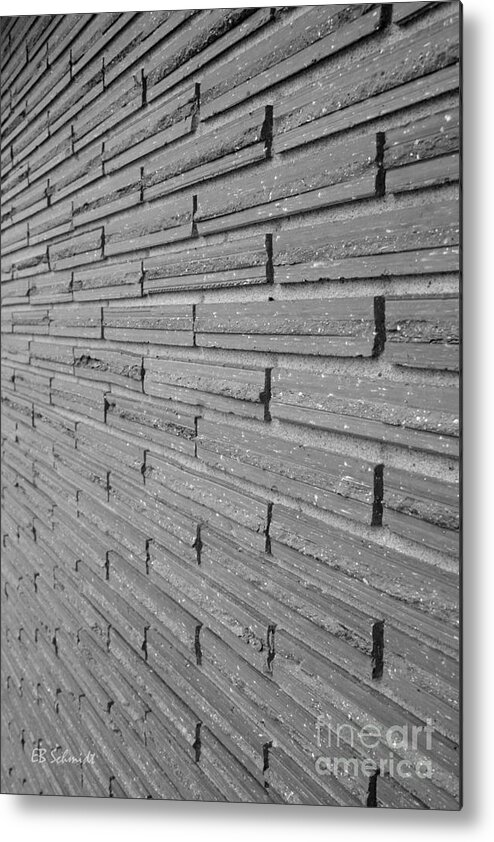 Brick Metal Print featuring the photograph Brick Wall 1 in black and white by E B Schmidt