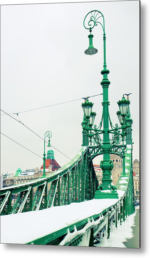 Budapest Metal Print featuring the photograph Bridge of Liberty in Budapest by Anastasy Yarmolovich
