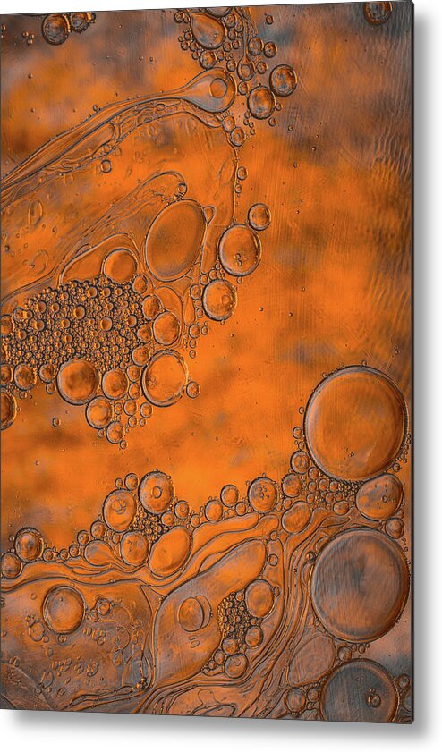 Oil Metal Print featuring the photograph Burnt Bubble Fire Plate by Bruce Pritchett