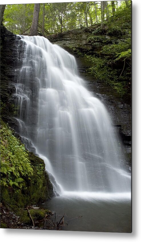Waterfall Metal Print featuring the photograph Bushkill Falls - daughter fall by Don Mennig