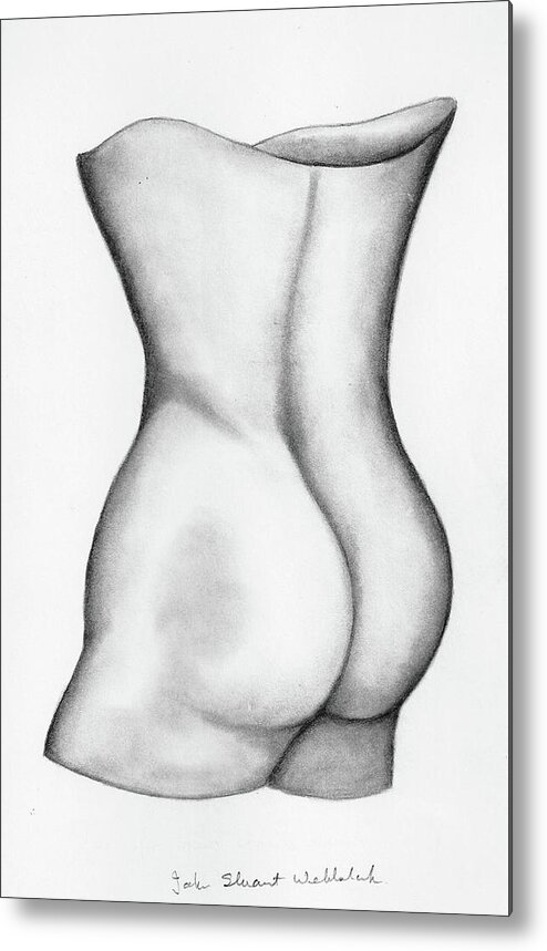 Figure Metal Print featuring the drawing Butt of a Study by John Stuart Webbstock
