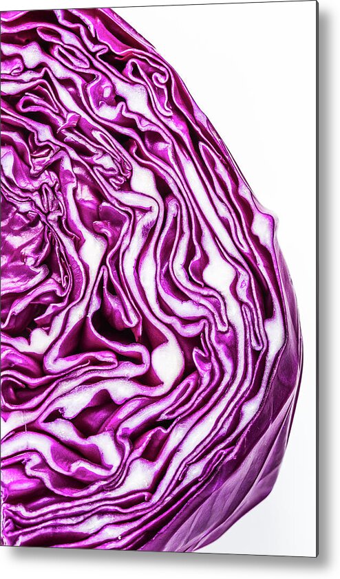 Abstract Metal Print featuring the photograph Cabbage Head by Teri Virbickis